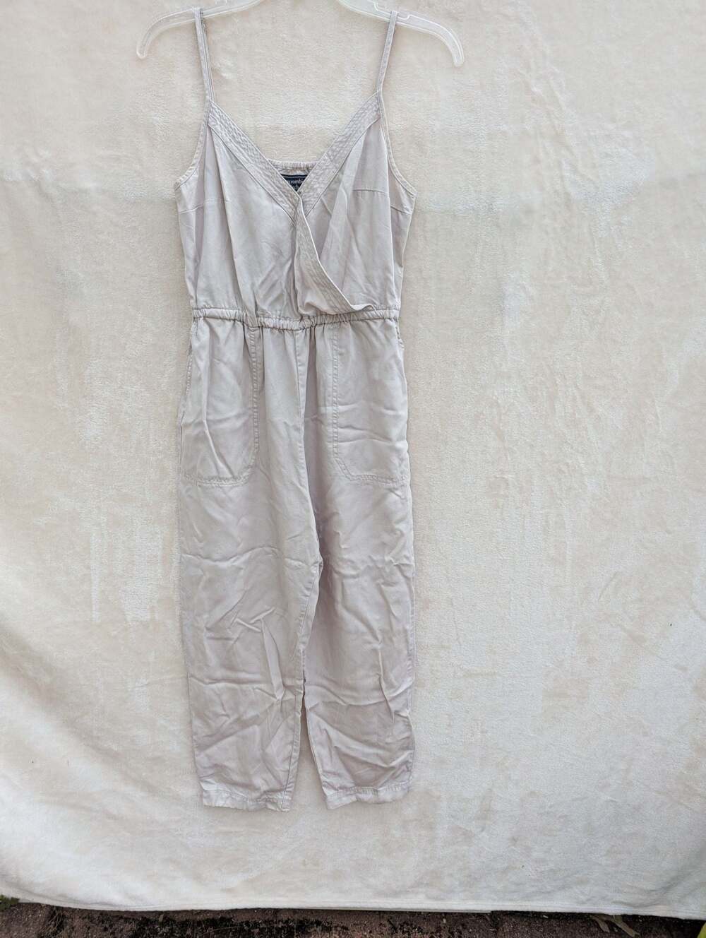 Abercrombie & Fitch Beige Utility Surplice Spaghetti Strap Jumpsuit SP